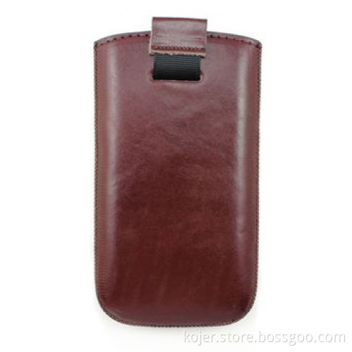 Genuine Leather Case for Apple's iPhone 4, Made of Cowhide, Retractable Pull-tab